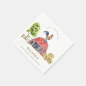 レッドバーンチキンファームウォーター子供の誕生日 スタンダードカクテルナプキン (角)