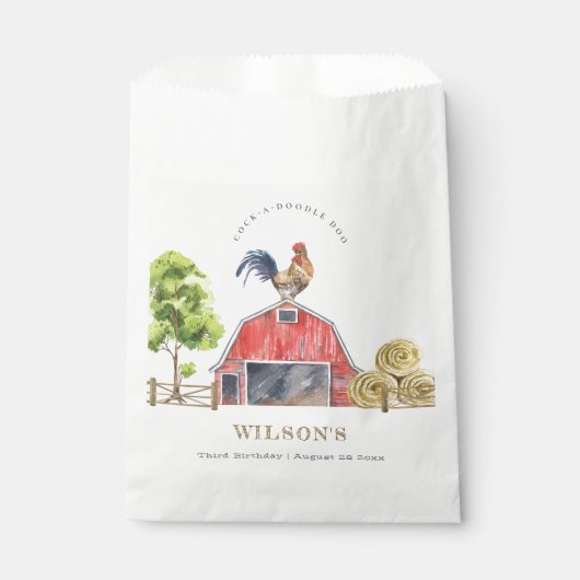 レッドバーンチキンファームウォーター子供の誕生日 フェイバーバッグ (正面)