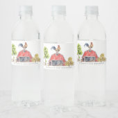 レッドバーンチキンファームウォーター子供の誕生日 ペットボトルラベル (ボトル)