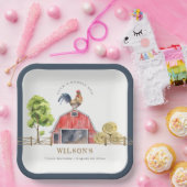 レッドバーンチキンファームウォーター子供の誕生日 ペーパープレート (パーティー)