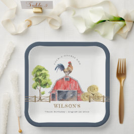 レッドバーンチキンファームウォーター子供の誕生日 ペーパープレート