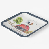 レッドバーンチキンファームウォーター子供の誕生日 ペーパープレート (傾斜あり)