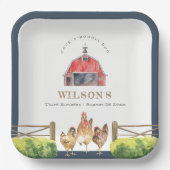 レッドバーンチキンファームウォーター子供の誕生日 ペーパープレート (正面)