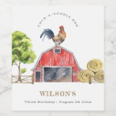 レッドバーンチキンファームウォーター子供の誕生日 ワインラベル (シングルラベル)