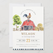 レッドバーンチクスファームウォーター誕生日招待状 サンキューカード (正面)