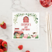 レッドバーントラクターファームフォージーズ誕生日 スタンダードカクテルナプキン (インサイチュ)