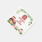 レッドバーントラクターファームフォージーズ誕生日 スタンダードカクテルナプキン (角)