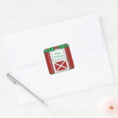 レッドバーンドアカスタム文字ホリデーステッカー スクエアシール (封筒)