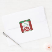 レッドバーンドアカスタム文字ホリデーステッカー スクエアシール (封筒)