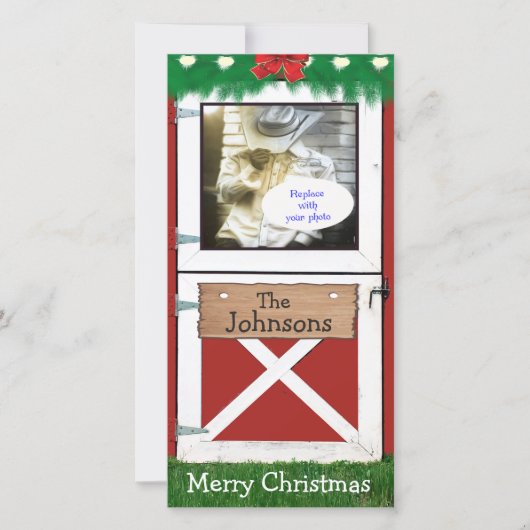 レッドバーンドアカスタム1フォトホリデーカード シーズンカード (正面)