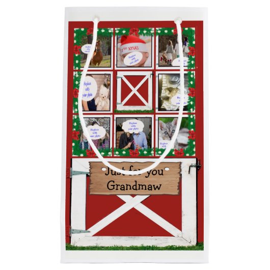 レッドバーンドアカスタム8または16フォト抱き枕#2 スモールペーパーバッグ (正面)