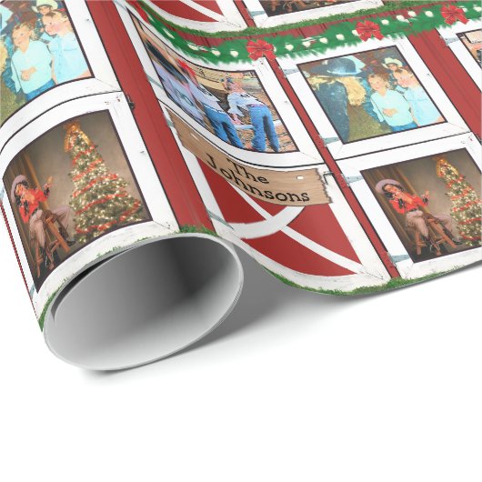 レッドバーンドア3フォトカスタムカントリーホリデイ ラッピングペーパー (ロールコーナー)