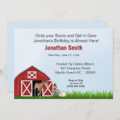 レッドバーンバースデーパーティーの招待 招待状 (正面/裏面)