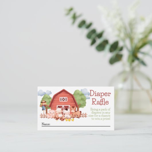 レッドバーンファームおむつラッフル エンクロージャーカード (スタンド正面)