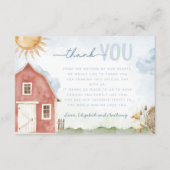 レッドバーンファームアニマルサンキューカードレターノート エンクロージャーカード (正面)