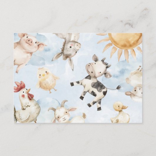 レッドバーンファームアニマルサンキューカードレターノート エンクロージャーカード (裏面)