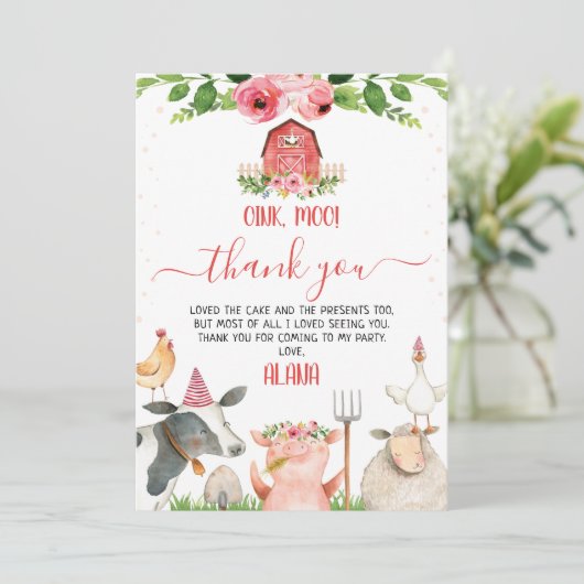 レッドバーンファームアニマルズ誕生日サンキューカード 招待状 (スタンド正面)