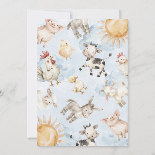 レッドバーンファームアニマルバースデーパーティーの招待 招待状 (裏面)