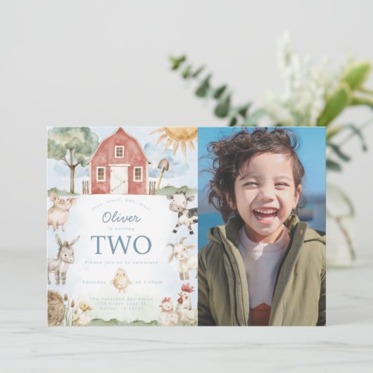 レッドバーンファームアニマルバースデーパーティーの招待 招待状 (スタンド正面)