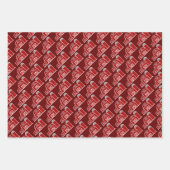 レッドバーンファームハウスとサイロカスタムクリスマス ラッピングペーパーシート (正面3)