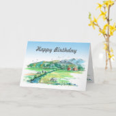 レッドバーンファームフュウズウォーターハッピーバースデー カード (黄色い花)