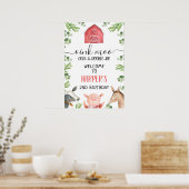 レッドバーンファームブロージュエグジー18x26誕生日ウェルカムサイン ポスター (キッチン)