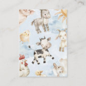 レッドバーンファーム動物の赤ちゃんシャワーおむつラッフル エンクロージャーカード (裏面)