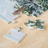 レッドバーンモフィツリーズスノーウィンターシーン ジグソーパズル (側面)