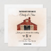 レッドバーン結婚式招待状スクエア 招待状 (正面/裏面)