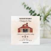 レッドバーン結婚式招待状スクエア 招待状 (スタンド正面)