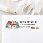 レッドバーン |ウィンターファームをテーマにした差出人住所ラベル ラベル (インサイチュ)