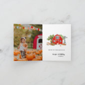 レッドバーン |ファームをテーマにした誕生日サンキューカード サンキューカード (内部)