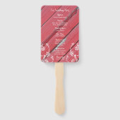 レッドバ素朴ンウッドカントリーウェディングプログラム ハンドファン (裏面)