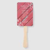 レッドバ素朴ンウッドカントリーウェディングプログラム ハンドファン (正面)