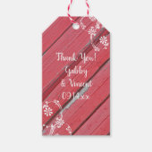 レッドバ素朴ンウッドカントリーウェディングメッセージカード ギフトタグ (正面)