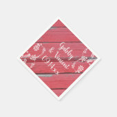 レッドバ素朴ンウッドカントリーウェディング スタンダードカクテルナプキン (角)