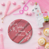 レッドバ素朴ンウッドカントリーウェディング ペーパープレート (パーティー)