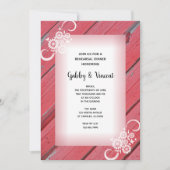 レッドバ素朴ンウッドホワイトフラワーリハーサルディナー 招待状 (正面)