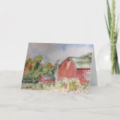 レッドバ素朴ンカントリー水の色ありがとう サンキューカード (正面)