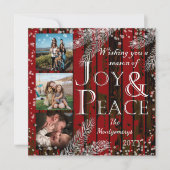 レッドバ素朴ンスノーパインジョイアンドピースホリデイ シーズンカード (正面)
