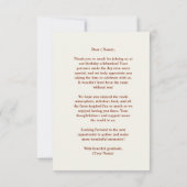 レッドバ素朴ンファーム誕生日トラクターパーティー サンキューカード (裏面)