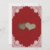 レッドバ素朴ーラップレースメイスンジャールひまわり結婚の 招待状 (裏面)