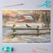 レッドバ素朴ーンウィズクロウファームハウスデクページ 薄葉紙 (クラフト)