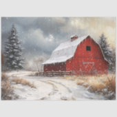 レッドバ素朴ーンウィンター風光明媚な芸術デコページ 薄葉紙 (正面)