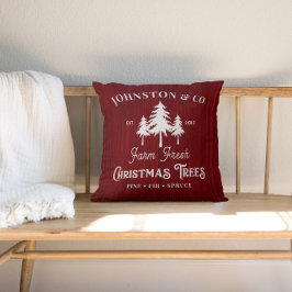 レッドバ素朴ーンウッドクリスマスツリーファーム クッション