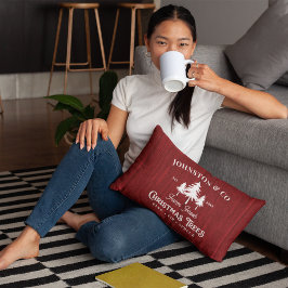 レッドバ素朴ーンウッドクリスマスツリーファーム ランバークッション