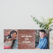 レッドバ素朴ーンウッドツーフォトホリデーグリーティング シーズンカード (スタンド正面)