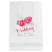 レッドパインコーンスケッチ結婚式の引き出物抱き枕 ミディアムペーパーバッグ (裏面)