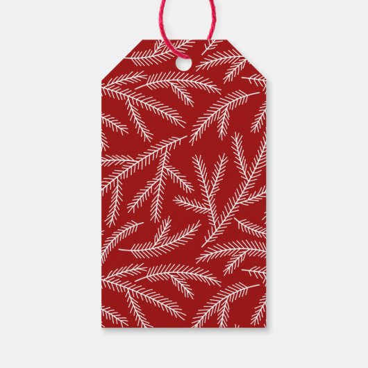 レッドパインブランチメリークリスマスフォトホリデー ギフトタグ (裏面)