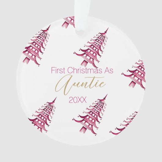 レッドパゴダのクリスマスツリー"初めてのクリスマスas" オーナメント (正面)